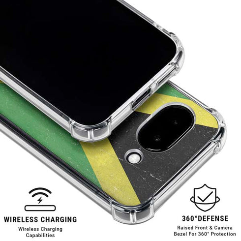 Jamaica Flag Distressed Google Pixel 9a Clear Case